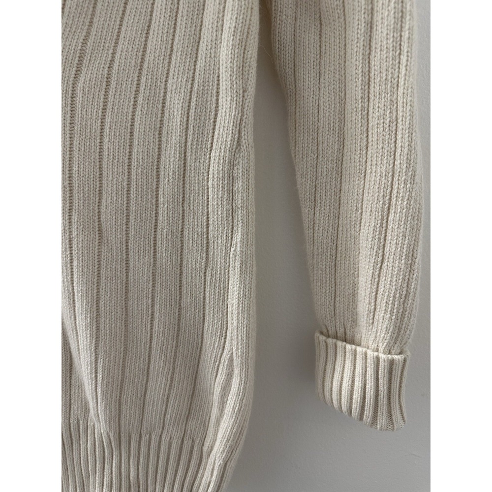 American Eagle Women's Knit Sweater Hooded Beige Y2K Size M - Picture 3 of 12